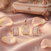 925 Silver Rose Gold Plated Baguette Pendant Set