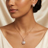 925 Silver Square Rose Gold Plated Baguette Pendant Set