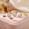 925 Silver Rose Gold Heart CZ Cluster Pendant Set