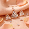 925 Silver Rose Gold Triangle CZ Wheel Pendant Set