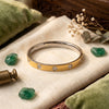 925 Silver Gold Plated Stone-Set Kada for Men
