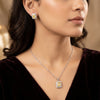 925 Silver Yellow Colour Stone Necklace Set For Women