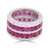 925 Silver Pink Colour Stone Ring for Women