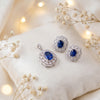 925 Silver Blue Party Wear Pendant Set for Women