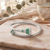 925 Silver Emerald Green Kada For Women