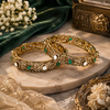 925 Silver Victorian Bangles With Colour Stones For Women