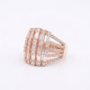 925 Silver Rose Gold Baguette Statement Ring For Women