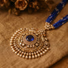 925 Silver Gold Plated Victorian Blue Beaded Long Necklace