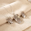 925 Silver Two-Tone Geometric Square Pendant Necklace Set with Hook Earrings for Women, Fedha by Challani
