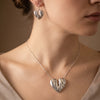 925 Silver Mosaic heart Pendant Necklace Set with Hook Earrings for Women, Fedha by Challani
