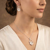 925 Silver Floral Loop Pendant Set for Women