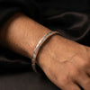 925 Silver Textured  Dual-Tone Kada For Men
