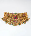 925 Silver Gold Plated Lakshmi Temple Choker Necklace