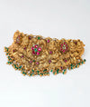 925 Silver Gold Plated Lakshmi Temple Choker Necklace